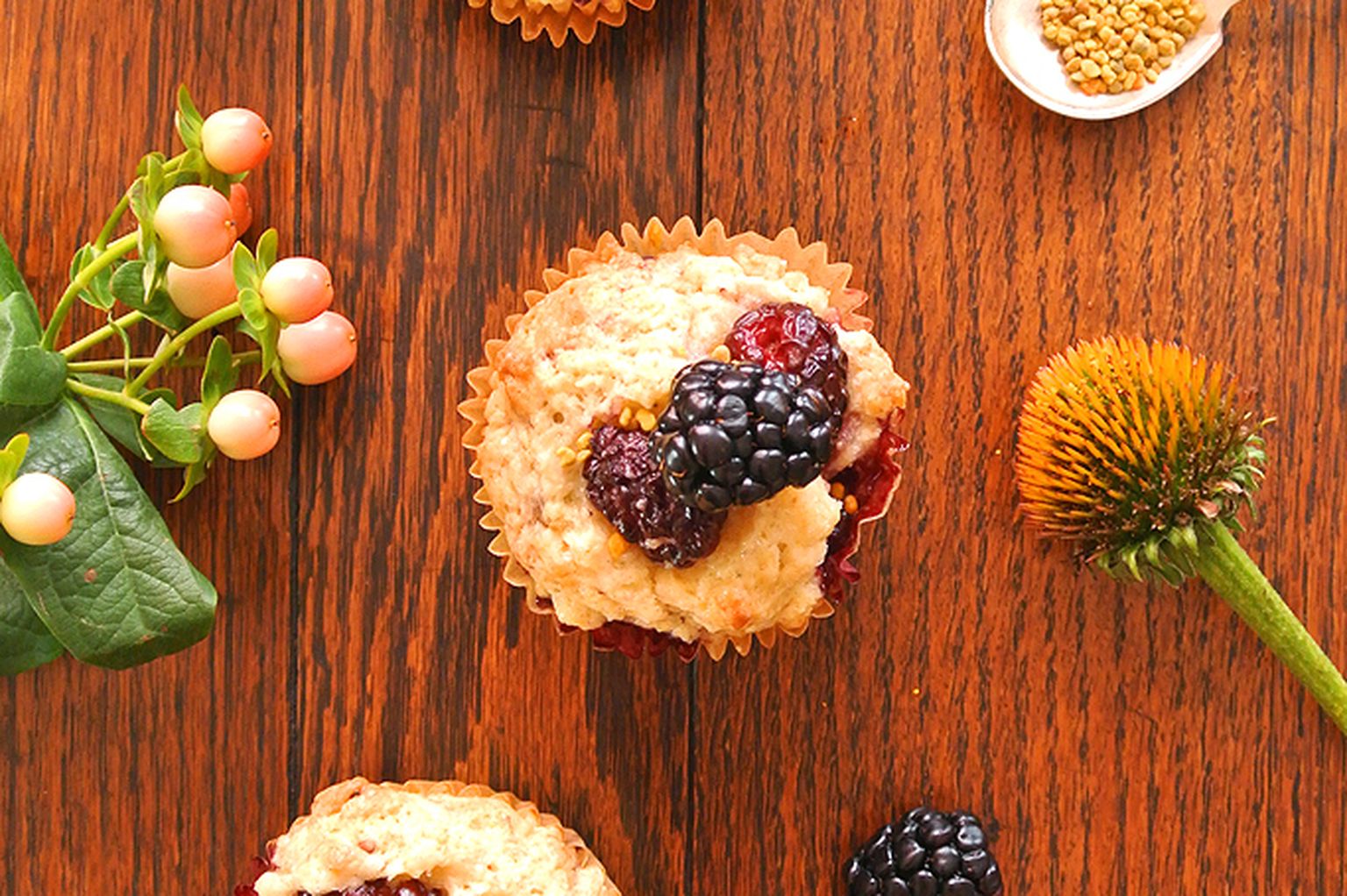 Blackberry Bee Pollen Muffins with Blackberry Butter2